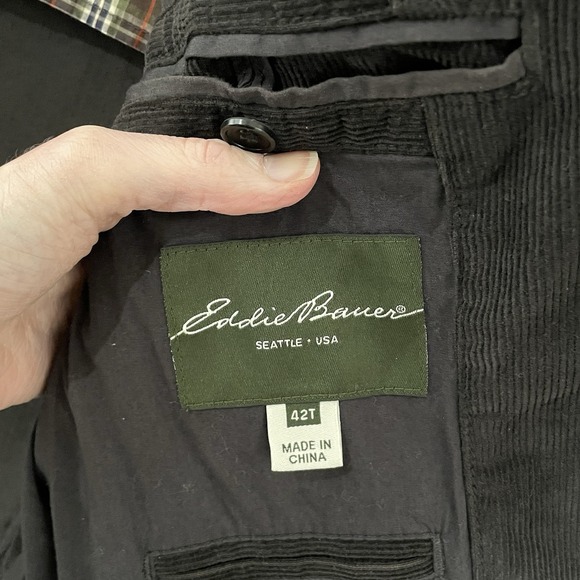 Eddie Bauer Mens Brown Corduroy Blazer Jacket Size 42T Preppy Academia Classic - Picture 5 of 10